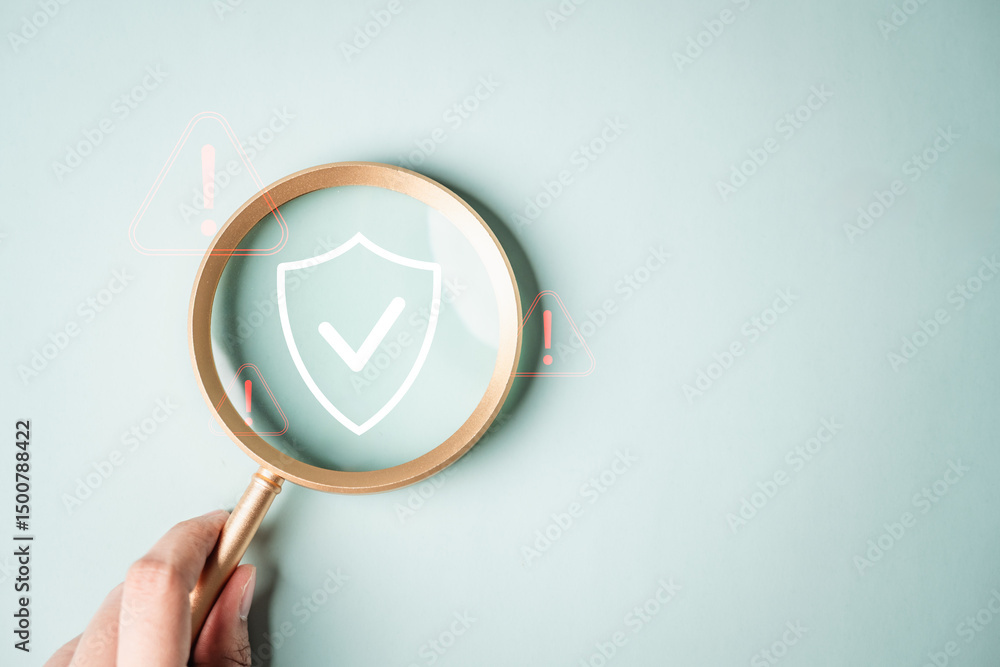 Poster cyber security system technology. secure information privacy. crime network technology.