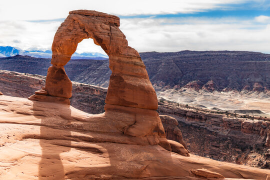 Iconic Delicate Arch Sandstone Formation in Arches National Park