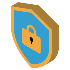 盾　アイソメトリック　イラスト