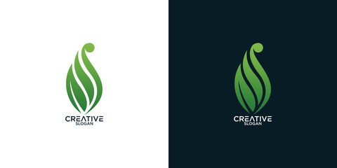 leaf logo design vector