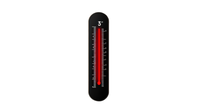 Digital thermometer displaying 3 degrees Celsius