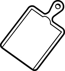 cutting board line art, black outline, vector and illustration, coloring book pag