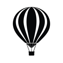 Obraz premium Simple black and white silhouette of a hot air balloon ready for flight