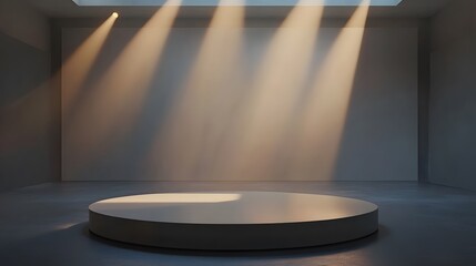 Empty round platform in a modern .