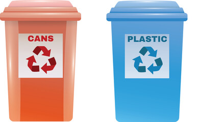 sketch illustration vector design image of trash bin with sorting types as a symbol of nature conservation icon