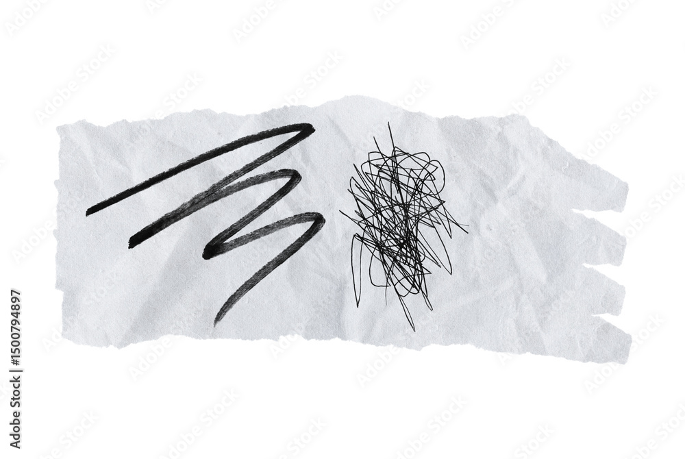Poster abstract ink marks on torn paper a study in texture and contrast for artistic overlays and creative 