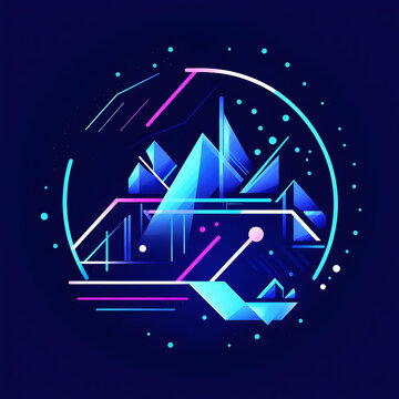 Abstract Blue Geometric Illustration