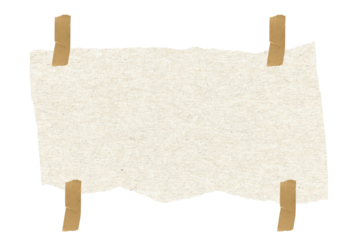 Torn Beige Paper Piece Attached with Tape on Black Background A Rustic Textured Element for Scrapbooking Collage and Creative Design Projects