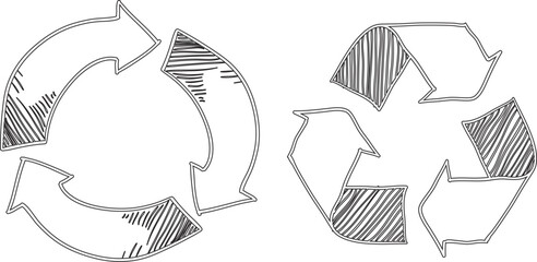sketch drawing illustration vector design collection icon logo symbol recycling material 