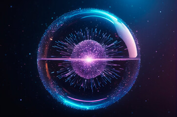 Obraz premium Cosmic Explosion Within a Spherical Galaxy. Generative AI. 