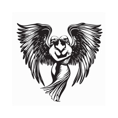 Heaven Angels Image. Heaven Angels Stock Illustration on white background.