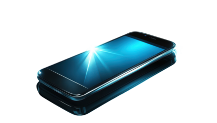 Smartphone with bright, glowing screen
