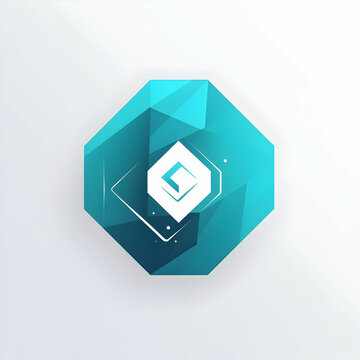 Abstract Teal Gem 3D Illustration