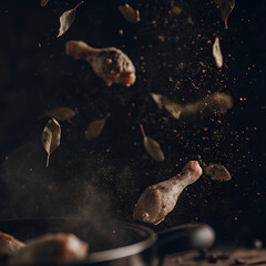 Cosmos ponders a red sun as a frog observes the dark galaxy, reflecting an underwater universe where planets and stars light the deep