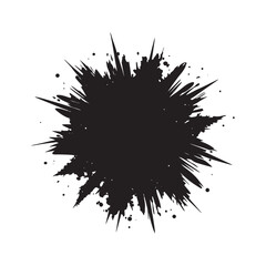 black ink splat .Black Ink Splat Vector – Grunge Brush Stroke Texture Isolated on White
