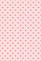 Seamless pattern pink hearts on pink background
