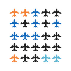 Illustration Vector graphic of plane icon. Fit for traffic, public, passenger etc. airplane icon.Illustration Vector graphic of Plane Formation icon template.gmail send icon airplane.icon a5 airplane.