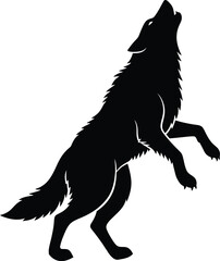 howling wolf, black and white silhouette, detailed, high contrast, highly detailed, realistic
