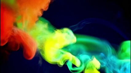 Vibrant Colorful Smoke [with a dynamic and artistic mood] [representing creativity or energy] [against a dark backdrop]