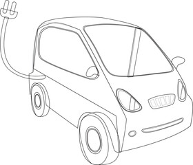 sketch of electric car vehicle design vector illustration that supports environmental preservation