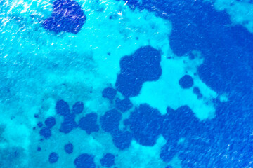 Top view of the sea. Sea surface. Texture of the seabed