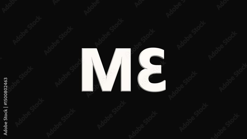 Poster birthday and anniversary celebration neon number 2m with black color background loop animation. 3d a