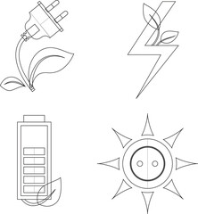 sketch image illustration vector design icon logo symbol use of electricity economically for environmental energy conservation
