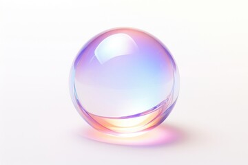 Obraz premium Crystal holographic planet sphere bubble white background.