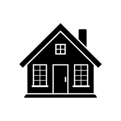 Cottage style house silhouette vector rustic