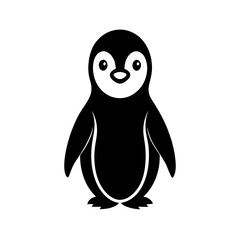 Cute baby emperor penguin vector soft shading