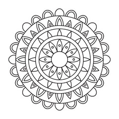 Intricate Mandala Design for Coloring Books or Decor