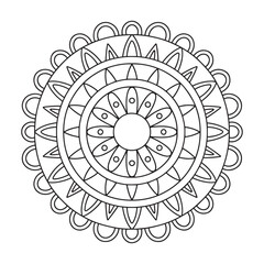 Intricate Mandala Coloring Page Design for Relaxation