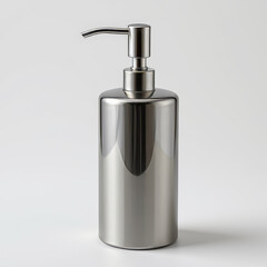 Obraz premium Sleek stainless steel dispenser with modern design, perfect for any bathroom or kitchen