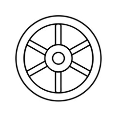 Obraz premium Elegant steering wheel icon vector thin line style