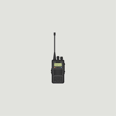 Police walkie talkie radio icon logo flat vector design