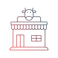 dairy gradient outline icon with white background vector stock illustration