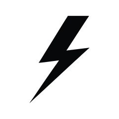 Lightning bolt silhouette vector illustration. Thunder flash icon black graphic isolated energy electric storm symbol