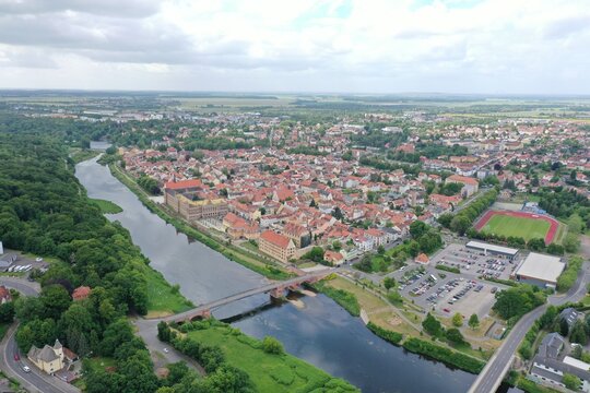 Grimma, Germany &ndash; Aerial View of the Historic Town on the Mulde River