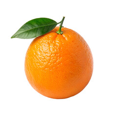 orange with leaf isolated on white