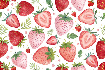 seamless pattern with strawberries