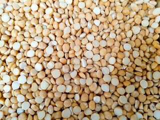 Split chickpeas or daal channa top view