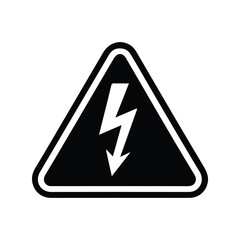 Voltage Warning Sign icon vector. Electrical hazard caution symbol for safety alerts, high voltage danger illustration