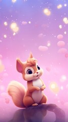 Squirrel dreamy wallpaper cartoon animal cute.