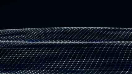 Sci-fi background. Digital wave with many particles. Big data visualization. Template for festive presentation. 3d
