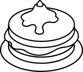 breakfast pancake outline vector illustration coloring book page line art drawing