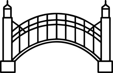 bridge line art vector illustration