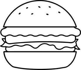 burger icon vector illustration line art