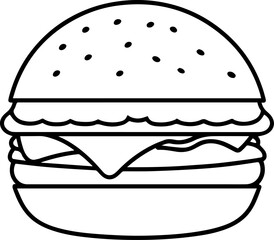 burger icon vector illustration line art