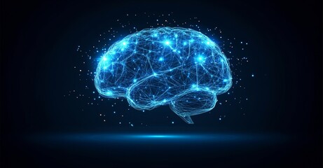 Picture of a complex web of links across the brain set against a dark backdrop