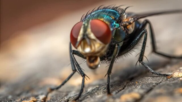 Insect compound eyes: Extreme Details of Flies Eye which shows its hexagonal pattern.